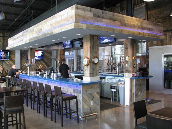 Reclaimed Wood Railyard Patina Bar Front