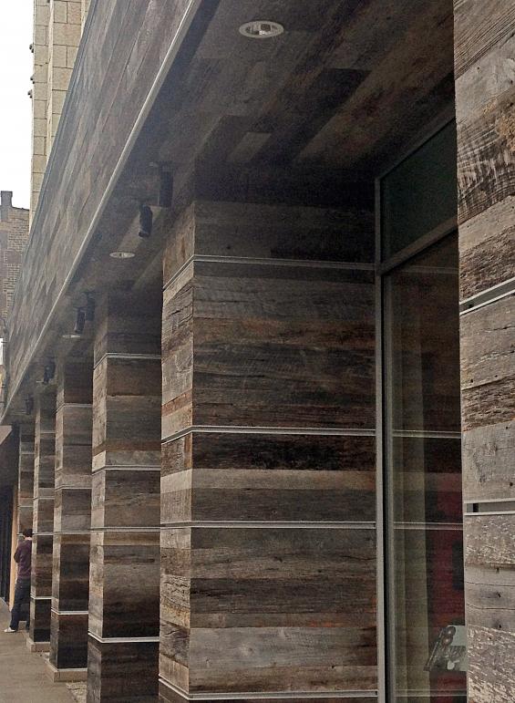 Chicago Music Exchange Pioneer Millworks Reclaimed Barn wood American Prairie Exterior with Metal