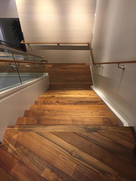 Reclaimed Wood Stairs in Indonesian Teak, Bright