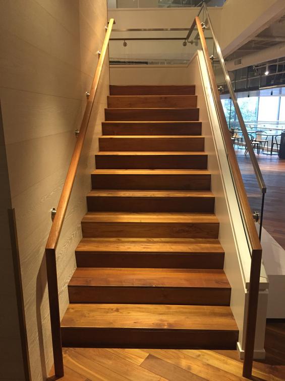 Reclaimed Wood Stairs in Indonesian Teak, Bright