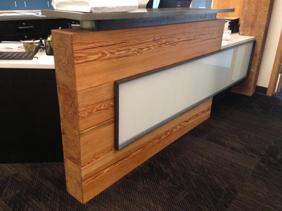 Reclaimed Timber Skin Reception Desk