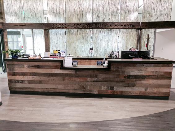 Pioneer Millworks Reclaimed Vat Stock Reception Desk