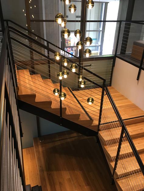 Pioneer Millworks Reclaimed Wood Stairs in American Gothic Ash