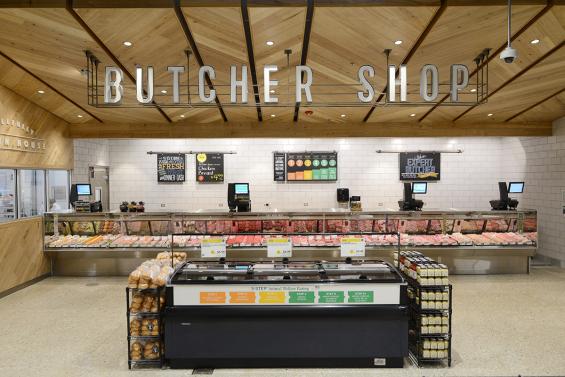 Pioneer Millworks Reclaimed Wood American Gothic Ash with Custom Color Chevron Ceiling