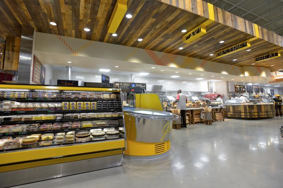 Pioneer Millworks Reclaimed Wood Ceiling with Graphics