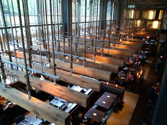 Reclaimed Reclaimed Wood for Handing Ceiling Installation