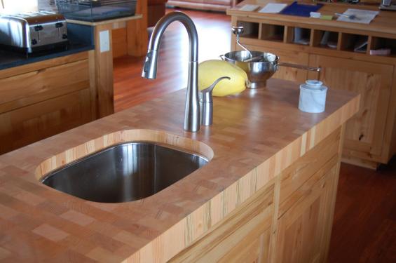 Pioneer Millworks Heart Pine Endblock Counter