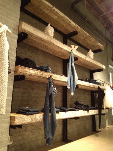 Reclaimed Wood for Clothing Shelving