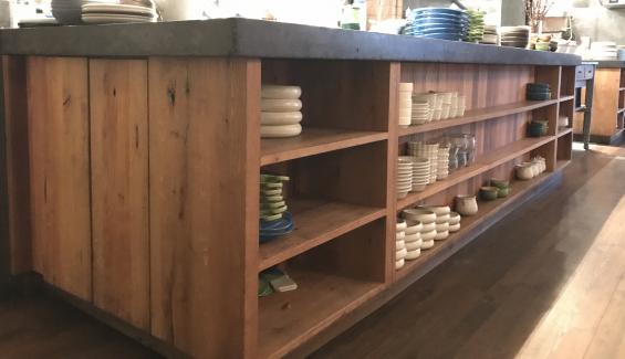 Torsion boxes crafted from American Gothic White Oak at The Dabney restaurant in Washington, DC. 