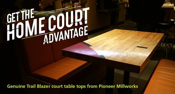 Table Top made from Reclaimed Gym Flooring