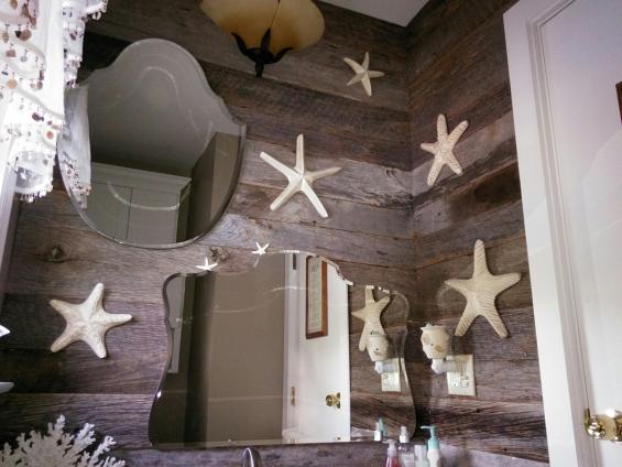 Pioneer Millworks reclaimed wood--Taphouse--American Prairie--Paneling in a Residential Powder Room