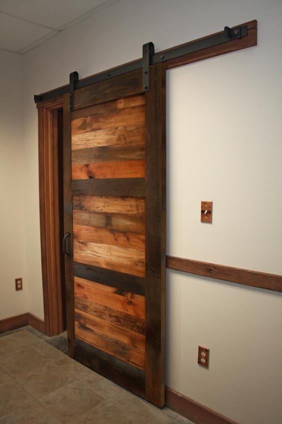 Pioneer Millworks Reclaimed Wood Flat Track Door