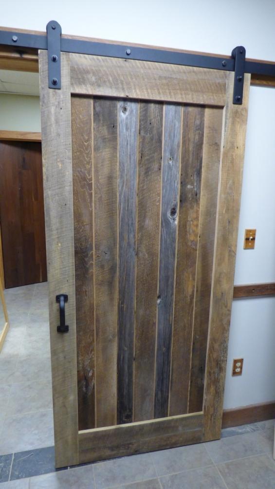 Reclaimed Barnwood Flat Track Door