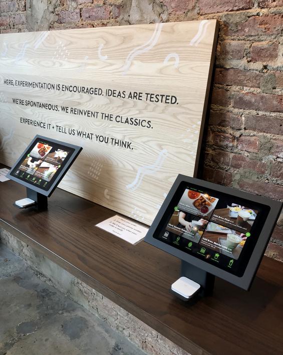 Innovation Kitchen, American Gothic Chestnut counters with a custom stain.