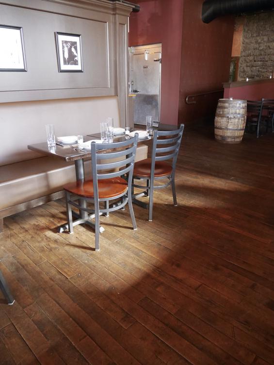 Pioneer Millworks Reclaimed Maple--Original Foundr Maple wood flooring in the Cub Room in Rochester, NY