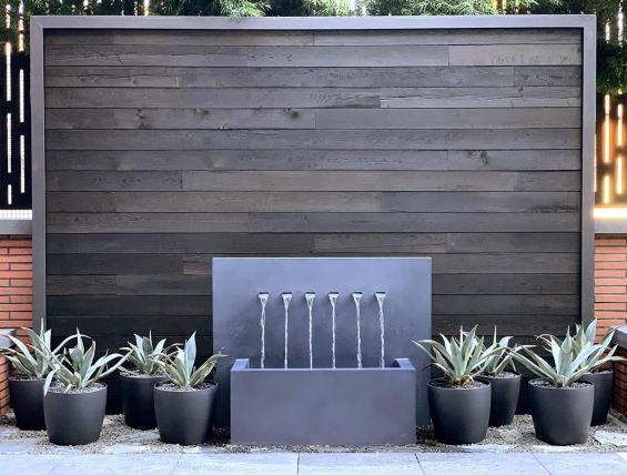 Larch Deep Char accent wall.