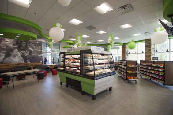 Pioneer Millworks reclaimed Grandma's Attic paneling at Union Market, Barry University Florida