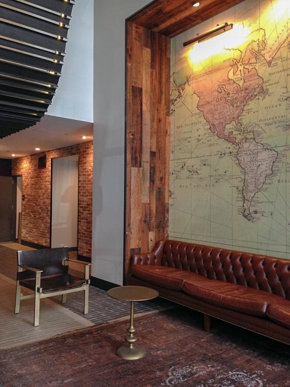 Pioneer Millworks American Prairie Brown Board used as interior paneling in a Brooklyn, NY aparement building.