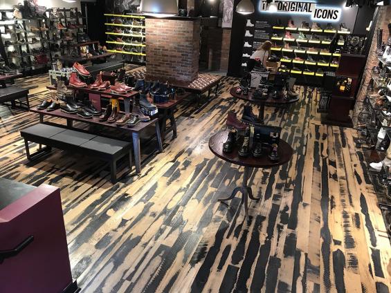 Pioneer Millworks Black & Tan–50/50 Mixed Oak, site-finished with a water-based poly.