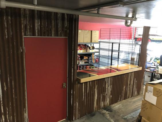 Portland Fire Basketball Court turned counter top. 