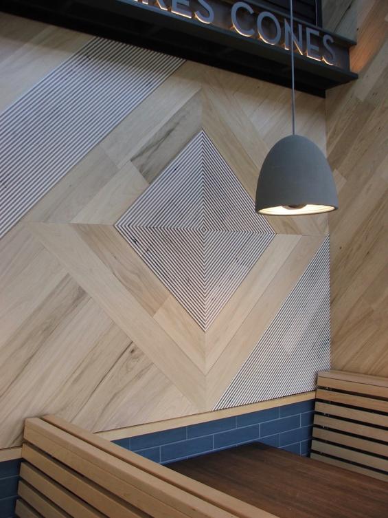 Pioneer Millworks Modern Farmhouse–Clean Hickory and Raked Black & Tan–Tan Wall Paneling.