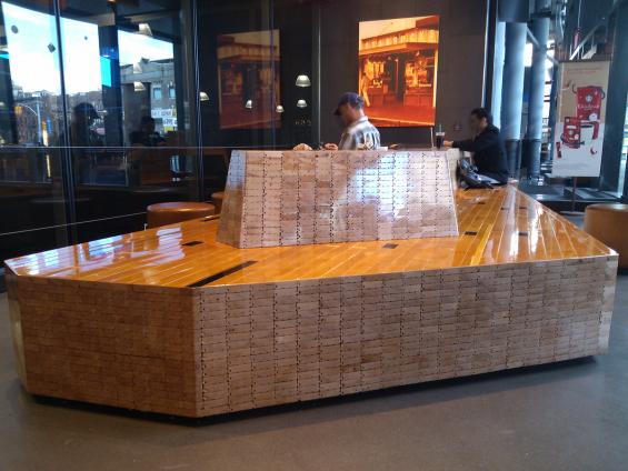 Pioneer Millworks reclaimed Original Gym Flooring Wrap