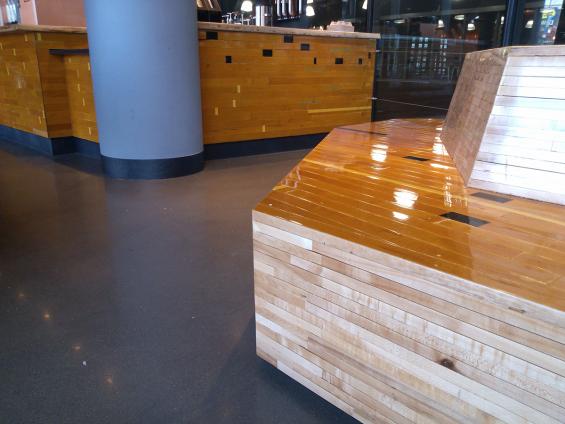 Pioneer Millworks reclaimed Original Gym Flooring Wrap