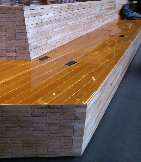 Pioneer Millworks reclaimed Original Gym Flooring Wrap