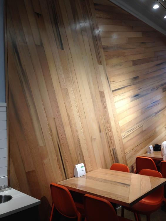 Pioneer Millworks Maraschino Cherry Vat Stock wall paneling and tabletops.