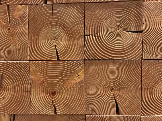 Pioneer Millworks reclaimed custom Douglas fir end block wall