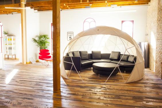 Pioneer Millworks reclaimed wood--Mixed Hardwoods--Setters' Plank--reclaimed wood floor in a private office