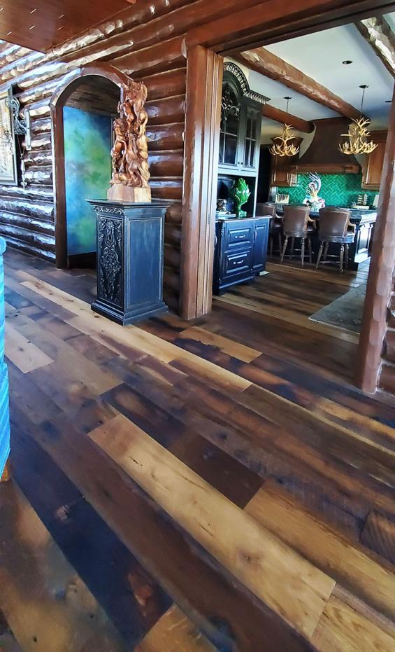 Pioneer Millworks Settlers' Plank Oak flooring with Pure finish applied.