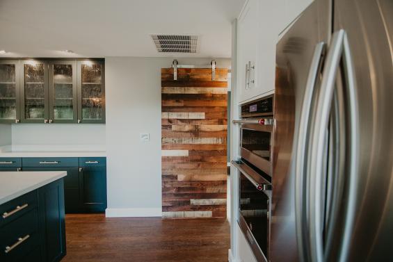 Pioneer Millworks Grandma's Attic Mixed Softwoods Door and Paneling. Photo courtesy of Brittany Rossman.