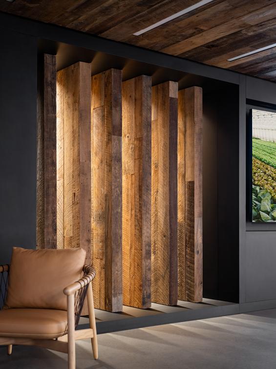 Pioneer Millworks Reclaimed Railyard Oak Faux Beams.