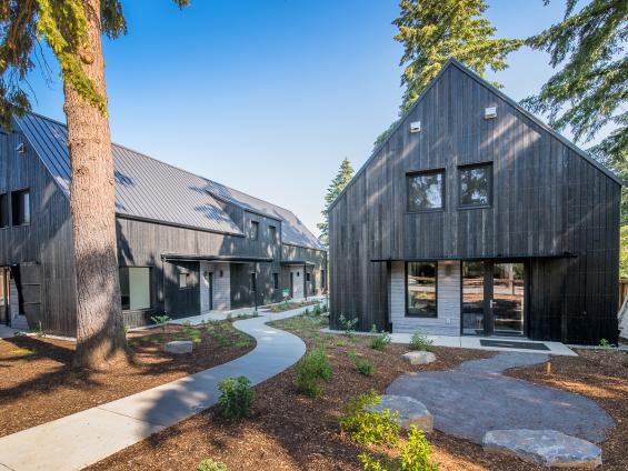 Pioneer Millworks Larch Siding in Black and Pebble finish. Green Hammer Builders and 22 Pages Photography