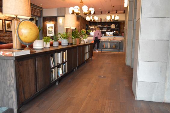 The Hoxton Hotel in Portland, OR featuring our Black and Tan, Oak in a custom finish.