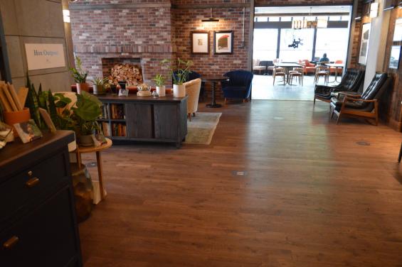 The Hoxton Hotel in Portland, OR featuring our Black and Tan, Oak in a custom finish.