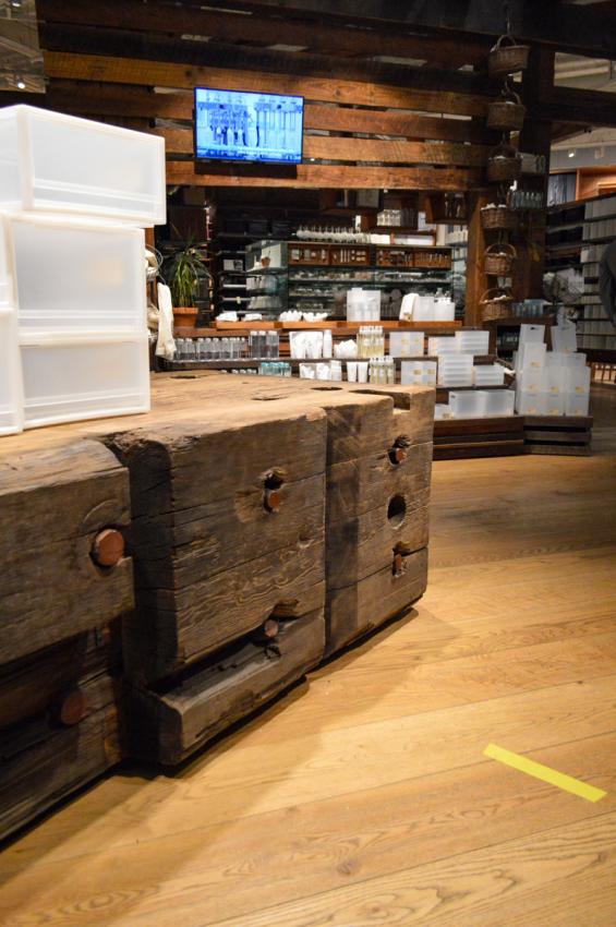 Pioneer Millworks as found Douglas fir timbers and American Prairie Brown Board reclaimed wood wall paneling