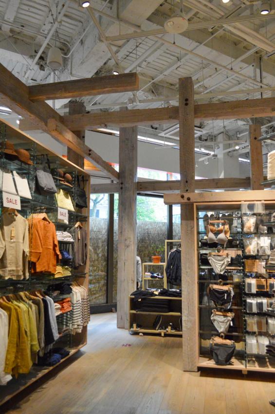 Pioneer Millworks as found Douglas fir timbers and American Prairie Brown Board reclaimed wood wall paneling