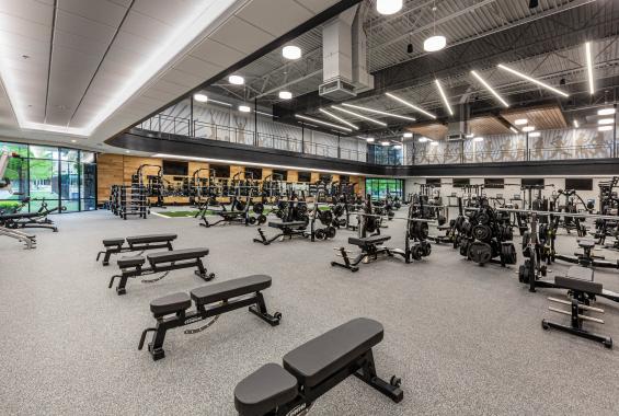 Community Center in Texas featuring our Modern Farmhouse Clean Ash in 8" wide paneling.