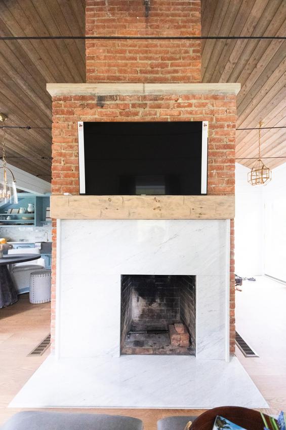 Pioneer Millworks Larch Unfinished Shiplap, finished on-site, on the ceilings in a Private Residence in Hunting Valley, OH. Photo © Photo © Laura Yeager Smith Home & Design + Addison Jones