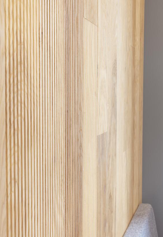 Modern Farmhouse Clean Ash, Raked in seating areas throughout a bank in Fayetteville, NY. Photography © Matt Whittmeyer