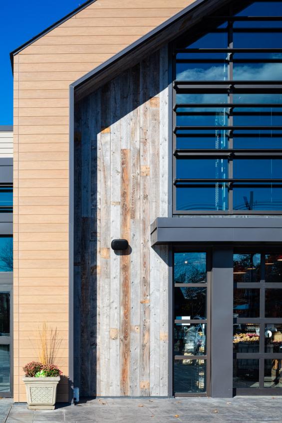 Previte's Marketplace in Hanover, MA featuring Pioneer Millworks Corral Board siding. Photography © Greg Premru 2020