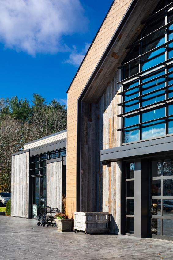 Previte's Marketplace in Hanover, MA featuring Pioneer Millworks Corral Board siding. Photography © Greg Premru 2020