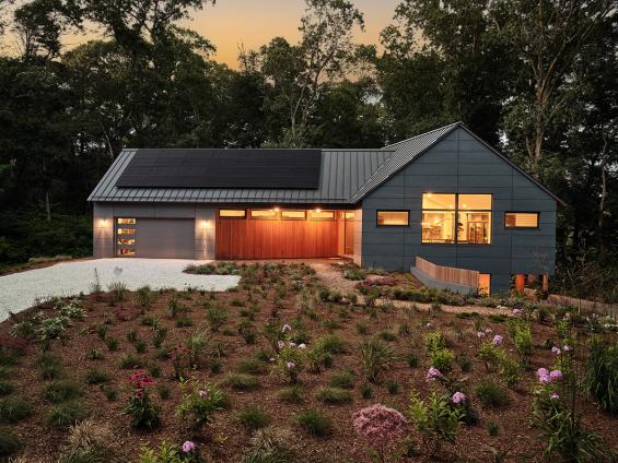 Pioneer Millworks Larch Exterior Siding for Passive House in Cape Cod. Photo © Dan Cutrona