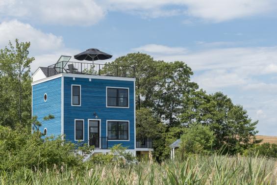 Pioneer Millworks Larch Cobalt Exterior Siding for a private residence in  Salisbury, MA. Photo © Scott Hemenway