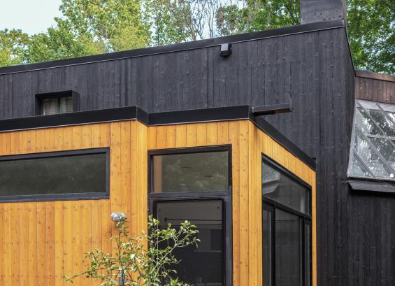 Pioneer Millworks Shou Sugi Ban Larch Carbon & Natural Siding 