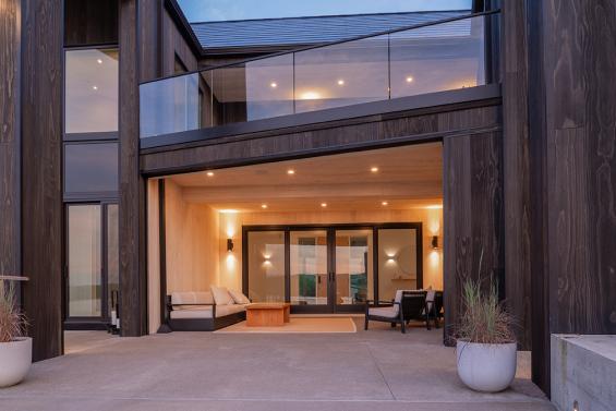 Private Residence in the Finger Lakes Region of New York featuring Pioneer Millworks Accoya Siding in Black and Sand