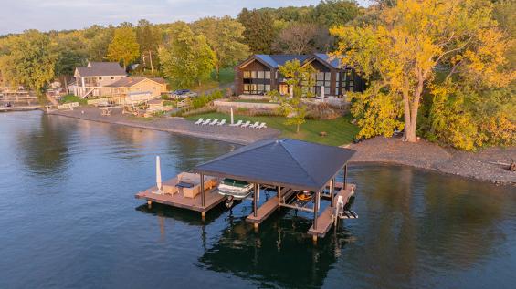 Private Residence in the Finger Lakes Region of New York featuring Pioneer Millworks Accoya Siding in Black and Sand