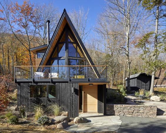 Private Residence featuring Pioneer Millworks Shou Sugi Ban Larch Carbon Exterior Siding. Photo: David Engelhardt